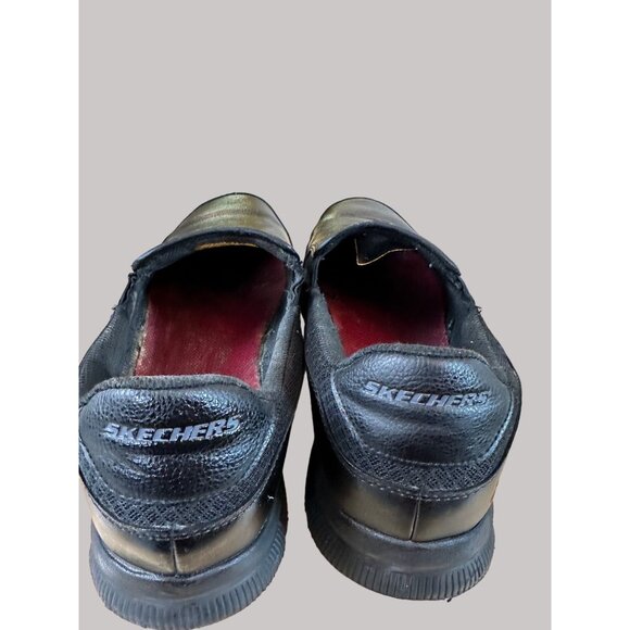 Skechers Size 12 Mens Black Synthetic Slip-Resistant Work Loafers - Picture 8 of 16